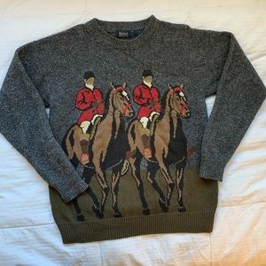 Horse and jockey sweater